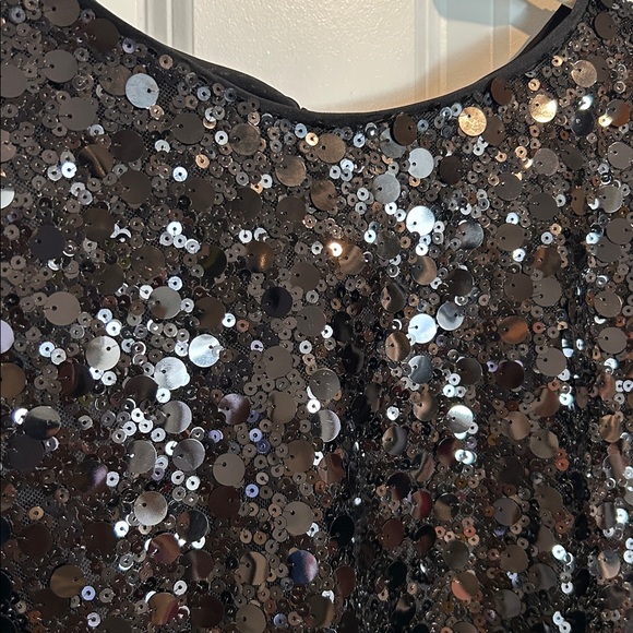 NWOT Nine West Black Sequin Top with Bow Women's Size Large - Picture 2 of 6